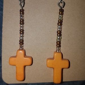💛handmade Cross Dangle Earrings💛